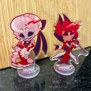 Bundle lot set 2 Hazbin Hotel maid cafe anime acrylic figure standee